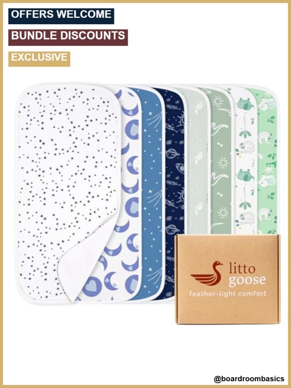 Waterproof Baby Burp Cloths 8 Pack Extra Large 13x26 Inch Soft Absorbent